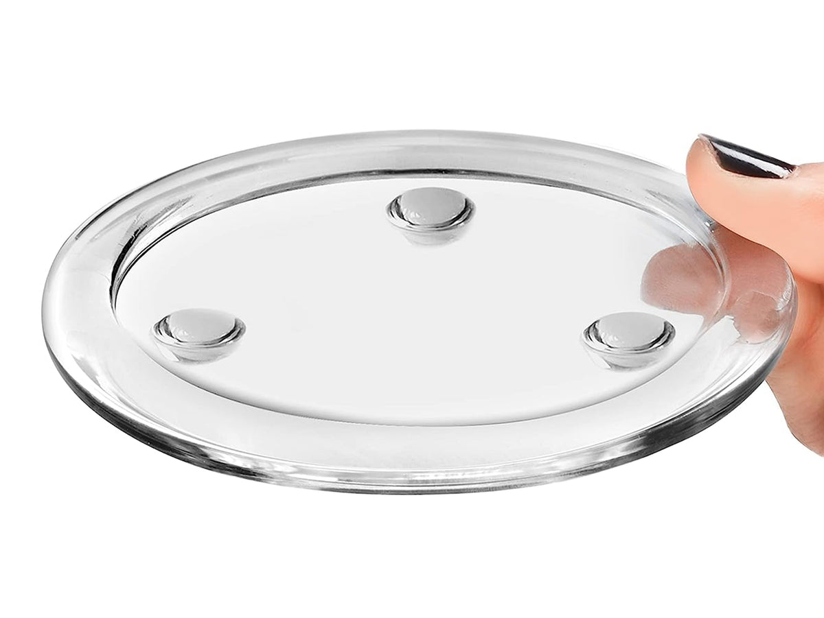 Clear Glass Candle Plates, Pillar Candle Holder Plates