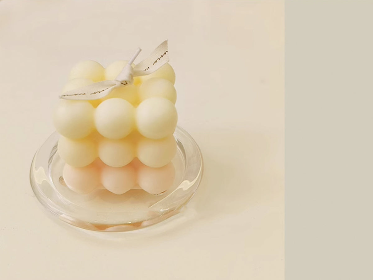 Clear Glass Candle Plates, Pillar Candle Holder Plates