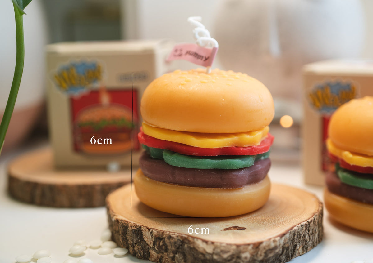 Burger Shaped Candles, Soy Wax Scented Candles