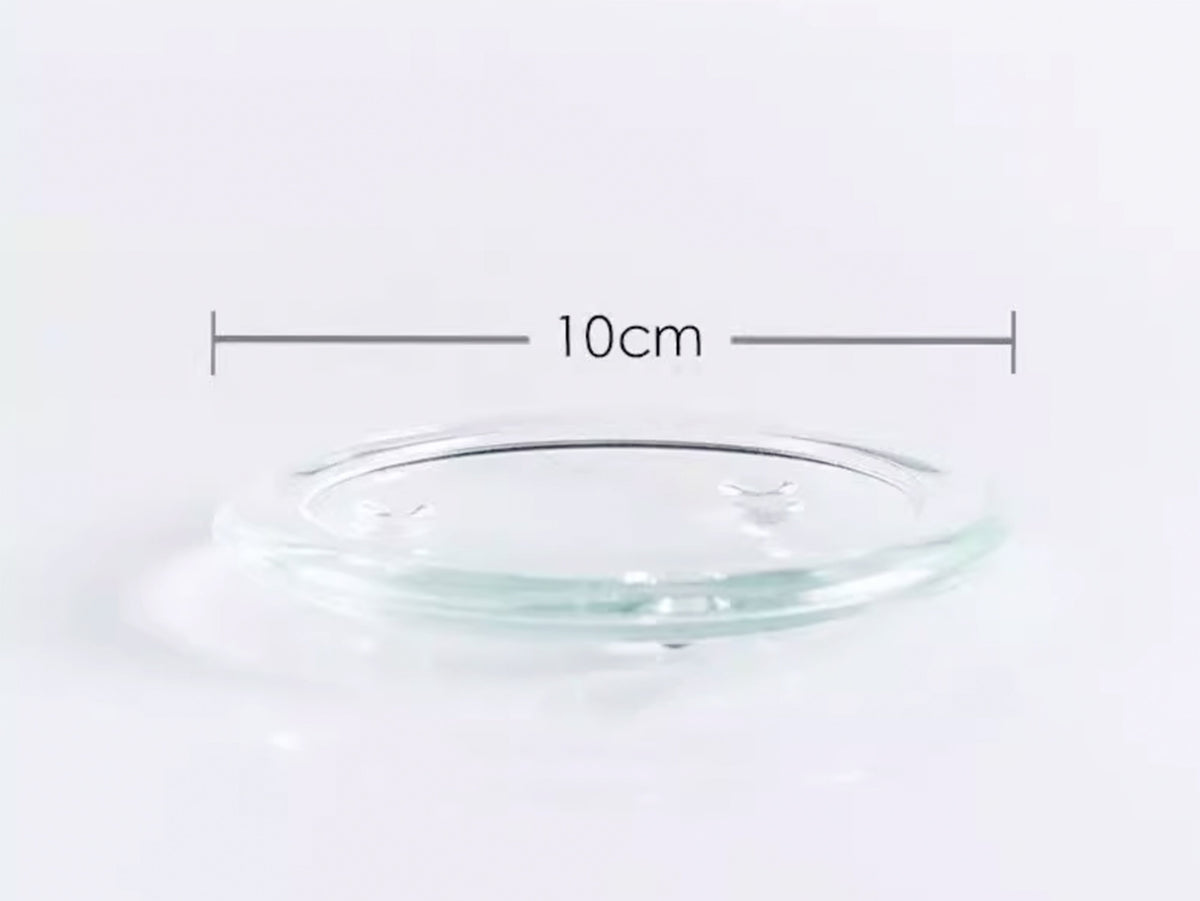 Clear Glass Candle Plates, Pillar Candle Holder Plates