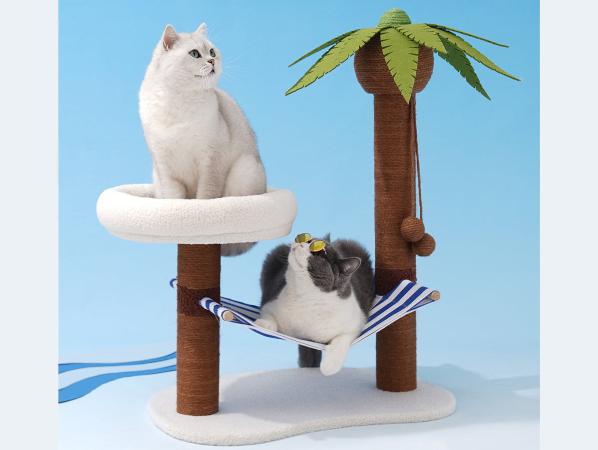 Coconut Tree Cat Tree, Cat Tower, Cat Climbing Cando with Scratching Post