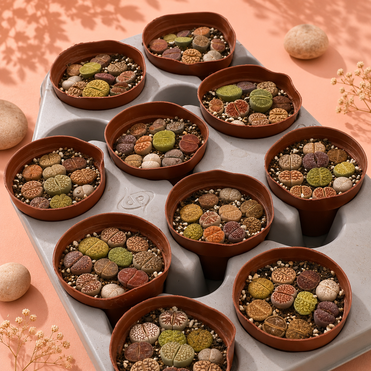10pcs Mixed Lithops – Living Stones-Chic Chic Plants