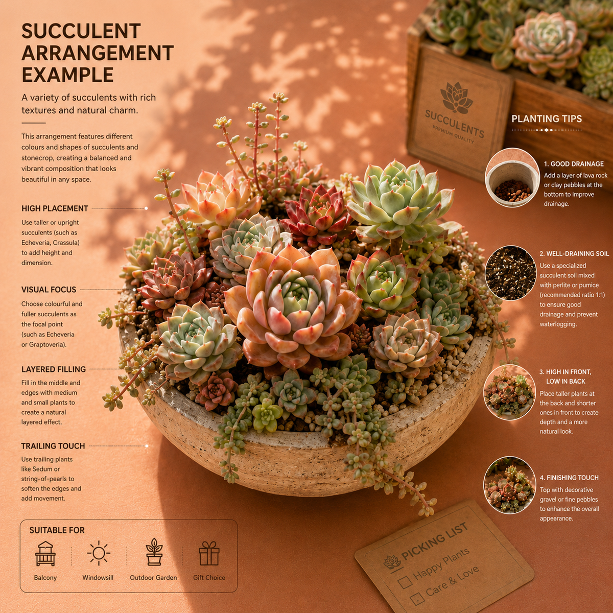 Random Mixed Succulent Cuttings Bare Root | DIY Succulent Collection | Optional Premium Succulent Soil